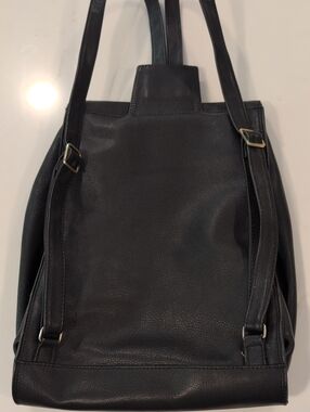 CB Pelletterie Italian Smooth Black Leather Backpack